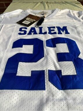White and blue Jonathan Taylor #23 Salem football jersey by Authentic Classics.